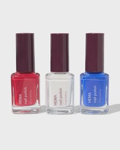 HEMA Nagellakset rood wit blauw - 3 stuks