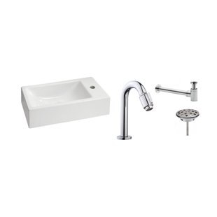 FonteinPack Metis Keramiek 50x25x13cm Wit (Keuze uit 18 kranen)