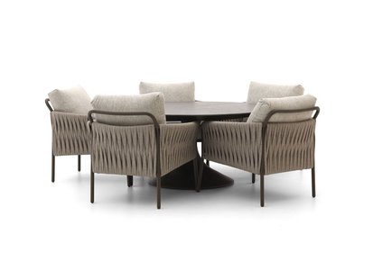 SUNS Fiave/Nova ø150cm low dining tuinset 6-delig - Laagste prijsgarantie!