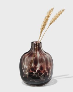 HEMA Vaas ⌀7x10cm glas camouflage bruin (bruin)