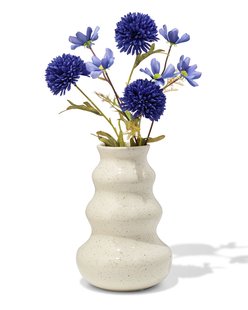 HEMA Vaas ⌀16x24cm keramiek blob spikkel wit (wit)