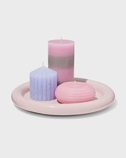 HEMA Kaarsonderzetter ⌀26.5x3cm hout roze (roze)