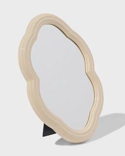 HEMA Spiegel 30x20x2cm hout ovaal (creme)