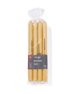 HEMA Huishoudkaars ⌀2.2x29cm lichtgeel - 12 stuks (lichtgeel)