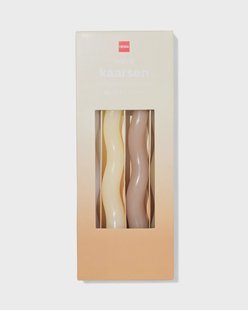 HEMA Dinerkaarsen ⌀2.2x25cm wave ivoor-naturel - 4 stuks (naturel)