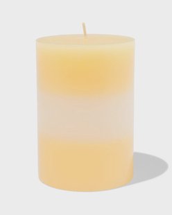 HEMA Stompkaars ⌀7x10cm strepen lichtgeel-ivoor (lichtgeel)