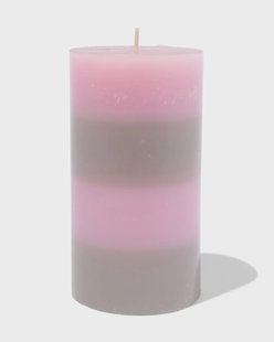HEMA Stompkaars ⌀7x13cm strepen naturel-roze (lichtroze)
