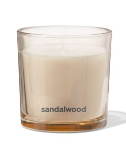 HEMA Geurkaars in glas ⌀10x10cm sandelhout (bruin)