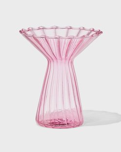 HEMA Vaas voor geurstokjes ⌀10x12cm glas met kraag roze (roze)