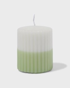 HEMA Stompkaars ⌀7x8cm ribbel ivoor-lichtgroen (lichtgroen)