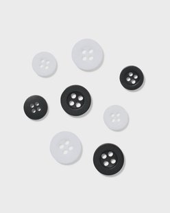HEMA Knopenset zwart-wit - 8 stuks (zwart/wit)