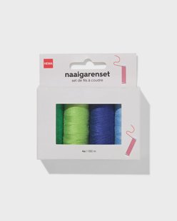 HEMA Naaigarenset 100m licht- en donkerblauw licht- en donkergroen - 4 stuks (blauw)