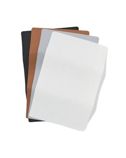 HEMA Reparatiestof 19x12cm denim wit bruin grijs zwart - 4 stuks (zwart)