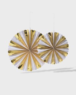HEMA Waaier 45x45cm papier goud-zilver - 2 stuks (goud)