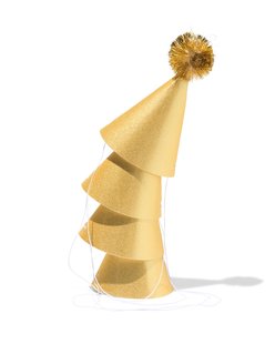 HEMA Feesthoedjes pompon goud - 4 stuks (goud)