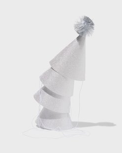 HEMA Feesthoedjes pompon zilver - 4 stuks (zilver)