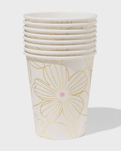HEMA Bekers 250ml papier bloemen - 8 stuks