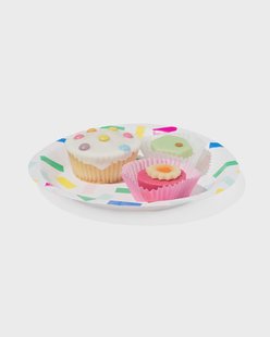 HEMA Bord ⌀22.5cm papier confetti - 8 stuks (multicolor)