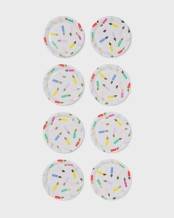 HEMA Gebaksbordjes ⌀17.5cm papier kaarsjes - 8 stuks (multicolor)