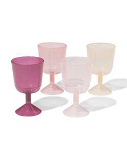 HEMA Herbruikbare wijnglazen glitter - 4 stuks