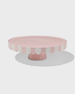 HEMA Taartplateau keramiek geschulpte rand roze (roze)