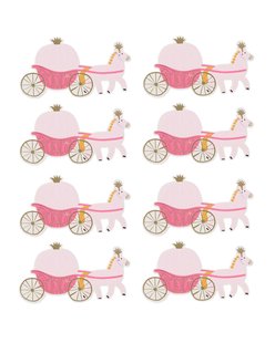 HEMA Uitnodigingskaarten prinses - 8 stuks (roze)