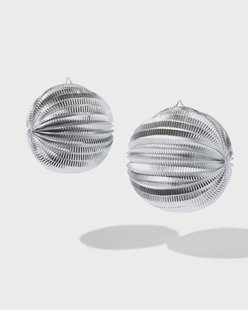 HEMA Lampion 25x25cm zilver - 2 stuks (zilver)