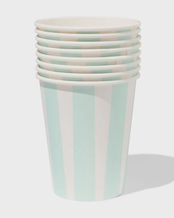 HEMA Bekers 250ml papier strepen - 8 stuks (blauw)