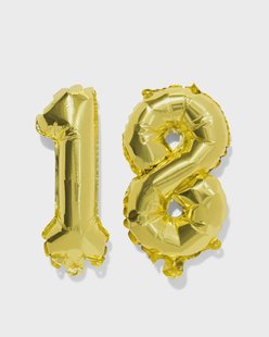 HEMA Folieballon getal 18 60cm goud (goud)