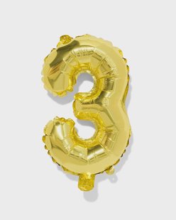 HEMA Folieballon cijfer 3 30cm goud (goud)