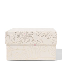 HEMA Doos M 9x16.5x16.5cm karton bloemen (goud)