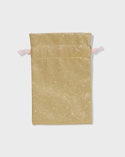 HEMA Zakje 20.5x14.5cm katoen glitter (roze)