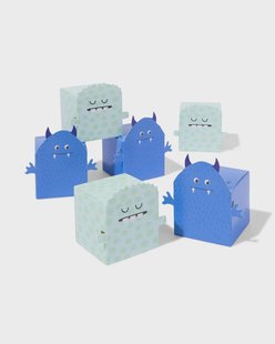 HEMA Vouwbare cadeaudoosjes 5x5x5cm papier monster - 6 stuks