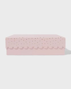 HEMA Doos L 9x22x31cm papier stippen (roze)
