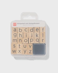 HEMA Stempelset alphabet met stempelkussen hout