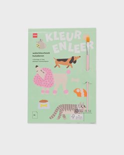 HEMA Kleurboek met kwast huisdieren