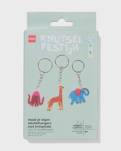 HEMA Krimpfolie sleutelhangerset dieren