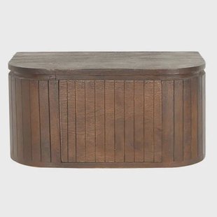 Giga Meubel Nachtkastje Merel - Zwevend Donkerbruin Hout - 55x35x26cm
