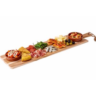Cookinglife Serveerplank / Tapasplank - Teak - 100 x 20 cm - Houten Plank voor Hapjes en Gerechten