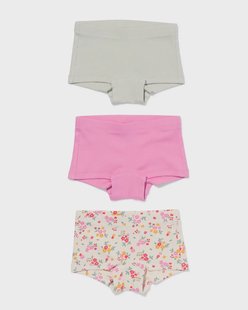 HEMA Kinderboxers rib katoen bloemen - 3 stuks multicolor (multicolor)