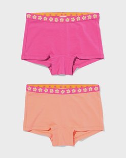 HEMA Kinderhipsters bloemen - 2 stuks perzik (perzik)