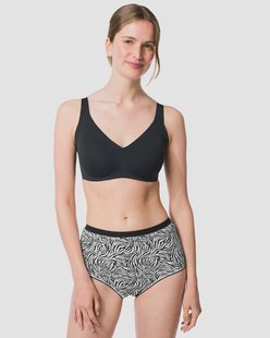 HEMA Dames tailleslips katoen dier - 2 stuks zwart/wit (zwart/wit)