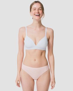 HEMA Damesstrings katoen bloemen - 2 stuks lichtroze (lichtroze)