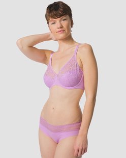 HEMA Dames brazilian micro met kanten tailleband paars (paars)