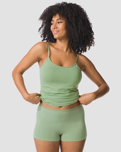 HEMA Damesboxer naadloos micro met kant groen (groen)