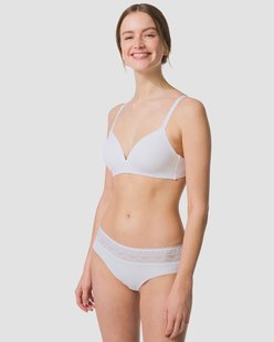 HEMA Dames brazilian micro met kanten tailleband wit (wit)