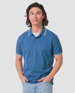 HEMA Herenpolo Denton piqué middenblauw (middenblauw)