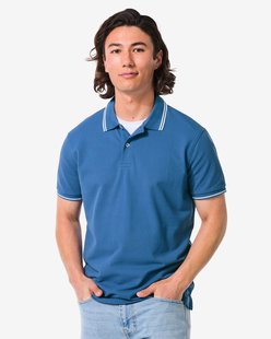HEMA Herenpolo Denton piqué middenblauw (middenblauw)