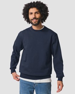 HEMA Herentrui Daryl regular fit sweatstof donkerblauw (donkerblauw)