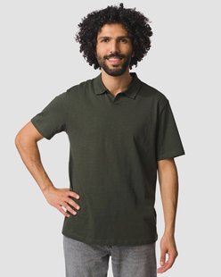 HEMA Herenpolo Jack slub donkergroen (donkergroen)